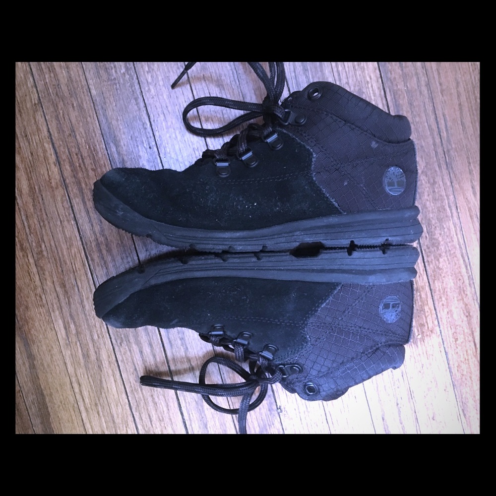 Boys Black Timberland Boots.
